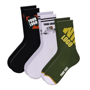 Custom men casual sock high quality knitted cotton sock custom crew sox with design logo