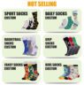 Custom men casual sock high quality knitted cotton sock custom crew sox with design logo