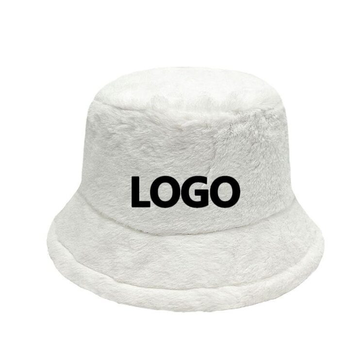 Outdoor warm winter high quality soft furry fisherman cap winter cow faux fur fluffy bucket hats