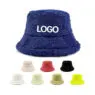 Factory direct selling solid color lamb wool warm keep winter bucket hat caps for men women