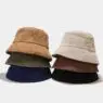 Wholesale solid color fashion fisherman hats for women keep warm bucket hat design vintage adult corduroy winter hats
