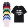 Custom graphic dtg dtf acid wash heavyweight 180gsm 100% cotton men streetwear soild color t shirt