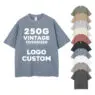 250gsm vintage acid wash oversized streetwear 100% cotton quality t shirt for men