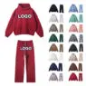 High quality 350gsm 500gsm luxury heavyweight fleece cotton polyester custom printed men hoodies sweatpants tracksuits