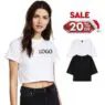 Custom plain sexy cropped tshirt blanks women sports cotton crop top ladies t shirt street wear