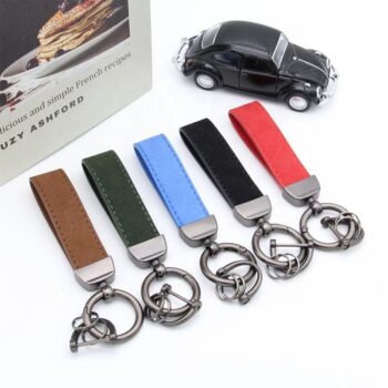Logo custom business plain key holder metal car key chain promotional gift pu leather keychain wholesale price