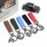 Logo custom business plain key holder metal car key chain promotional gift pu leather keychain wholesale price