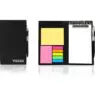 Wholesale pu leather clipboard with sticky notes self-stick note pad hardcover memo pad with pen holder