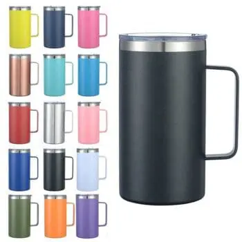New design long vacuum cup for beer coffee icy cold stainless steel double wall thermal coffee mug with lids metal vacuum mugs