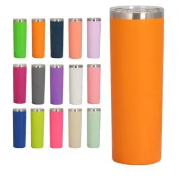 Double wall stainless steel vacuum tumbler travel mug 20 oz sublimation tumbler straight coffee mug