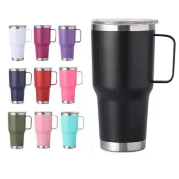 Wholesale 30 oz stainless steel vacuum insulated travel coffee mug tumbler cup with handle