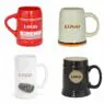 Customized red large capacity advertising promotional beer ceramic mug