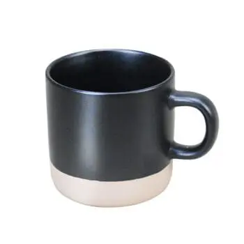 Custom high quality nordic cup elegant matte black clay ceramic coffee mug