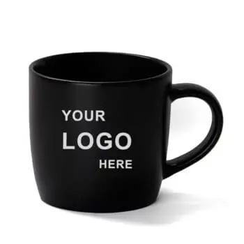 Brand logo custom glossy red blue green yellow pink matte black glazing promotion gift ceramic cup mug