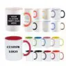 Two-tone mug ceramic cups 11oz c-handle solid color inside coffee mugs for sublimation printing