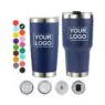 Factory directly 20oz 30oz custom logo printed double wall vacuum insulated hot and cold travel coffee mugs with lid