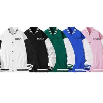 Street wear blank baseball jacket truckers letterman baseball custom leather varsity jacket