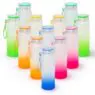 Wholesale creative 17oz 500ml gradient color glass drinking bottle sublimation frosted glass water bottle