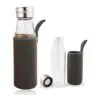 Most popular products heat resistant 750ml glass water bottle with neoprene cover or tea strainer bottle