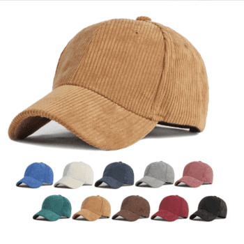 Autumn and winter women man adjustable simple solid color corduroy baseball cap