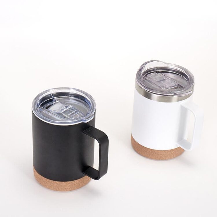 Portable stainless steel coffee mug travel cup bamboo wood cup with bpa free flip lid and pour over coffee filter