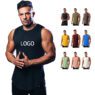 Summer spandex tank tops plain sleeveless t shirt men tank top gym training fitness wear workout tank tops for mens vest cotton