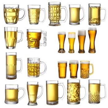 Beer mugs wholesale 500ml 24oz high white quality beer glass mugs with handle beer steins and soft drinks