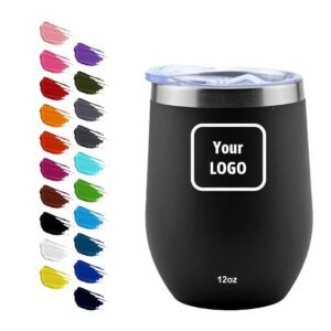 Custom wine-tumbler-wholesale stainless steel wine tumbler gift set couples with lid