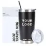 Factory directly powder coated tumbler custom logo 20 oz 30oz double wall vacuum blank stainless steel coffee travel mug