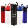 Customized promotion 20oz water bottle flask vacuum insulated with company logo outdoor gym sport aluminium or stainless steel