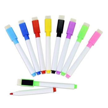 Magnetic dry wipe pens dry erase markers with eraser cap low odor fine tip whiteboard pens