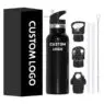 Customized 3 lids free sample water bottles double wall vacuum insulated stainless steel tumbler with logo