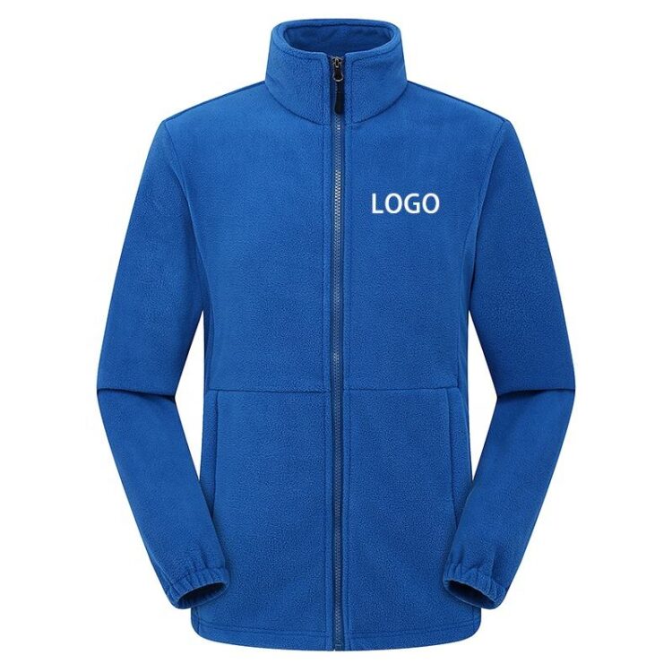 Oem outdoor work wear company uniform winter custom logo mens reversible polar fleece jacket