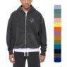 Custom embroidery logo men acid washed hoodies oversize zip up hoodies streetwear vintage heavyweight blank zip hoodie for men