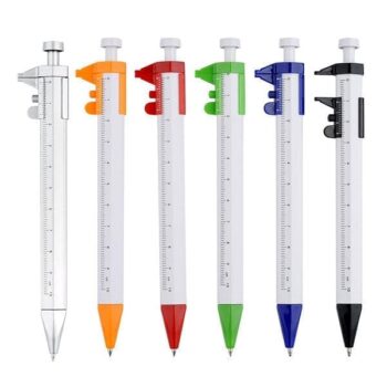 China pen factory direct 2 in 1 multi-fuctional oem plastic caliper ball ballpoint pen with caliper logo