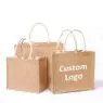 Custom promotional wholesale jute bags with logo from China manufacturer