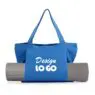 Custom women's cotton canvas yoga mat tote shopping gift travel beach gym fitness duffle towel shoulder shopper grocery bags