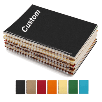 Custom logo a5 kraft paper with coil print spiral notebook printed cover logo diary eco notepad note book cheap promo notebook