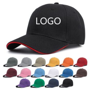 Wholesale gorras customised embroidery solid color plain sandwich brim baseball caps custom hats