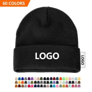 Candy 60 colors beanies manufacturer custom logo embroidery winter knit hats beanie