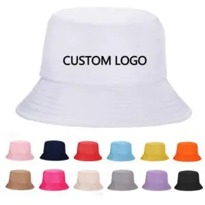 Custom logo embroidery golf cotton unisex outdoor flat top wide brim fisherman cap wholesale designer bucket hats