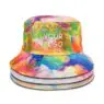 Wholesale fashion tie dye bucket hat outdoor fisherman hat double-sided wearing designed adult reversible bucket hat cap