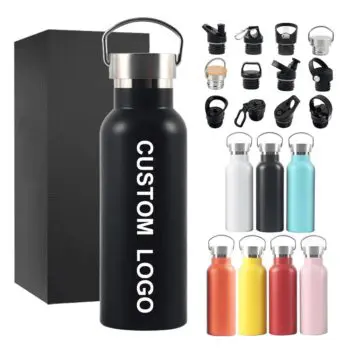 Wide mouth water bottles with custom logo stainless steel double wall vacuum insulation water bottle insulated sport thermos cup