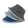Vintage denim bucket hat manufacturer jeans distressed bucket hats