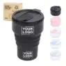 New ideas 375ml colorful portable silicone folding telescopic collapsible coffee cup travel folding silicone water coffee cup