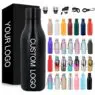 Custom water bottles with logo double wall vacuum metal gym termo sport insulated stainless steel water bottle drink custom logo