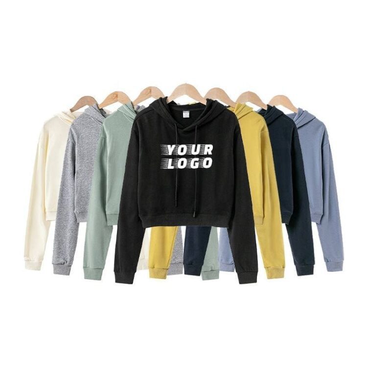 Cotton french hoodie streetwear thick fleece undefined drop shoulder plain blank custom women hoodies