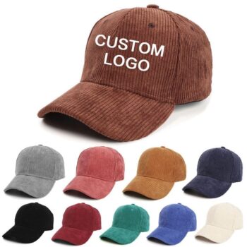 Winter warm unisex corduroy cap solid color women men sport baseball cap