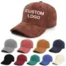 Winter warm unisex corduroy cap solid color women men sport baseball cap
