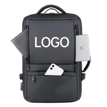 Fashion expandable back pack travel rucksack carry on laptop backpacks bag suitcase for men black waterproof bag polyester bsci